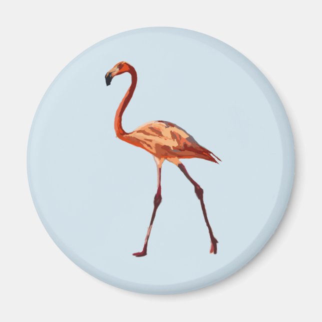 Pink Flamingo Standard, 5.7 Cm Round Magnet (Front)