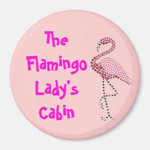 Pink Flamingo Stateroom  Door Marker Magnet