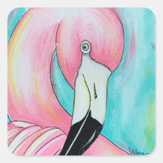 Pink flamingo stickers