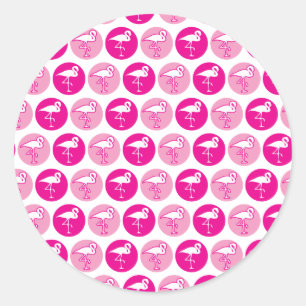 Pink flamingo stickers. classic round sticker