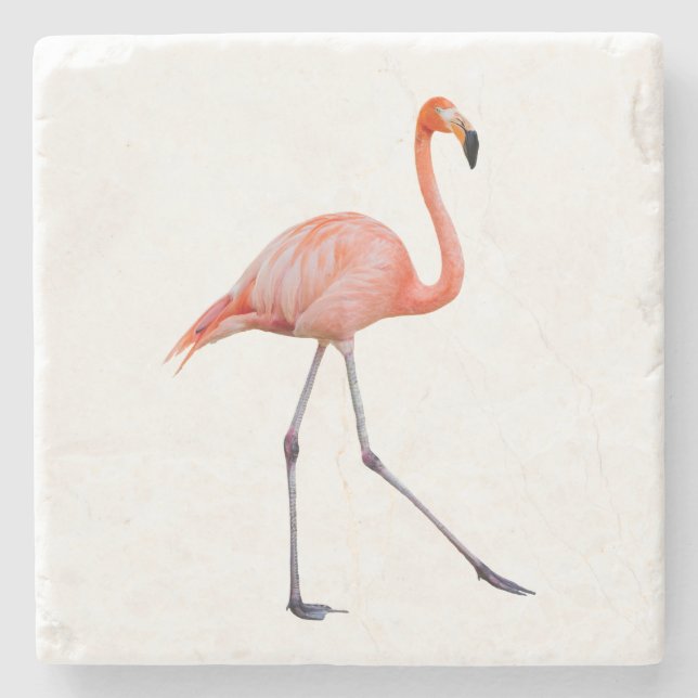Pink Flamingo Stone Coaster (Front)