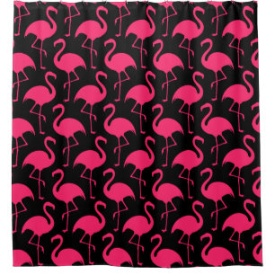 Pink Flamingo Style Shower Curtain