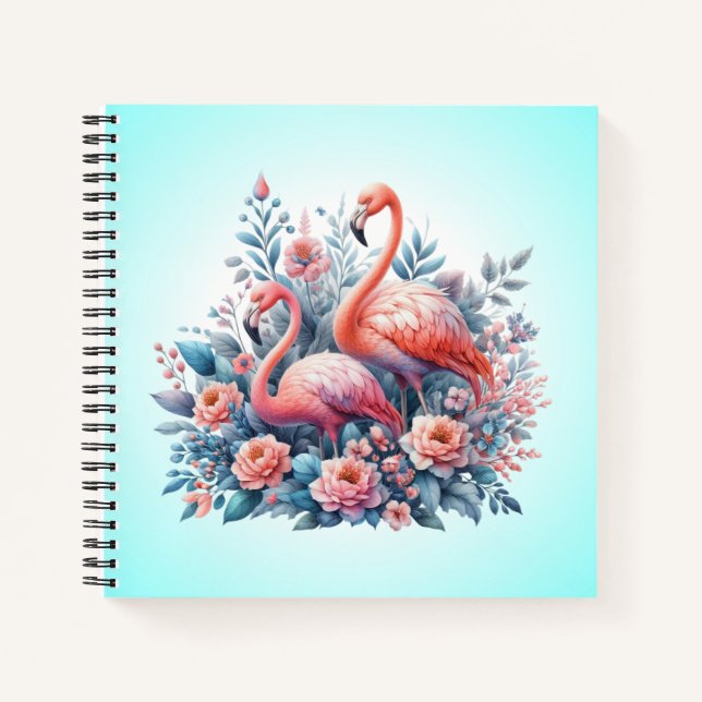 Pink Flamingo Sublimation Notebook (Front)