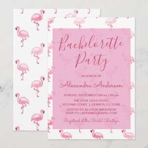 Pink Flamingo Summer Bachelorette Party Invitation