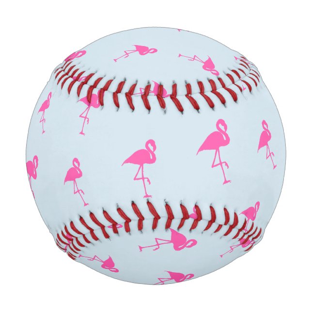 Pink Flamingo Summer Beach Print Pattern Baseball (Back)