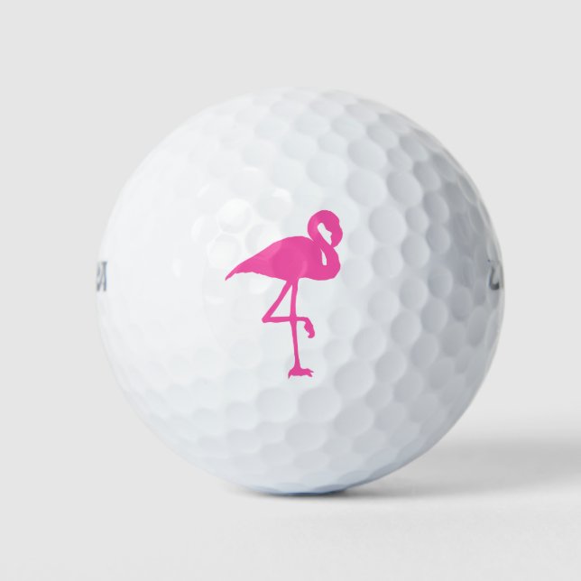 Pink Flamingo Summer Beach Print Pattern Golf Balls (Front)