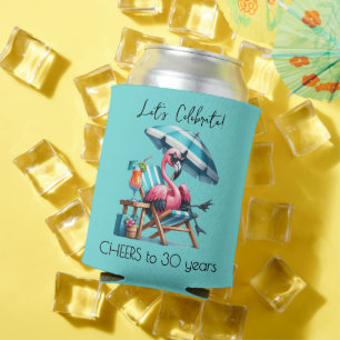 Pink Flamingo Summer Birthday Party Can Cooler