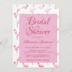 Pink Flamingo Summer Bridal Shower Party Invitation
