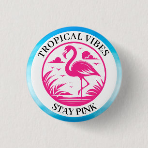 Pink Flamingo Summer Circle Design-68730 3 Cm Round Badge