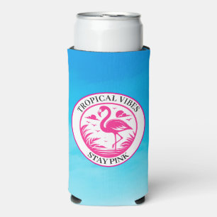 Pink Flamingo Summer Circle Design-68730 Seltzer Can Cooler
