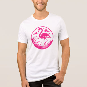 Pink Flamingo Summer Circle Design-68730 Tri-Blend Shirt