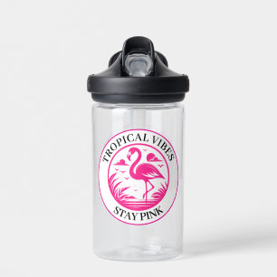 Pink Flamingo Summer Circle Design-68730 Water Bottle