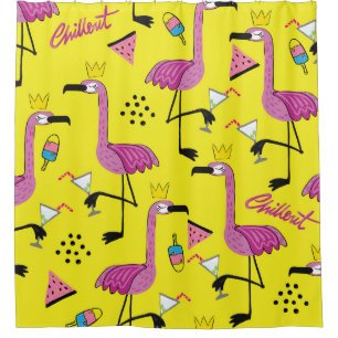 Pink Flamingo: Summer Fashion Pattern Shower Curtain