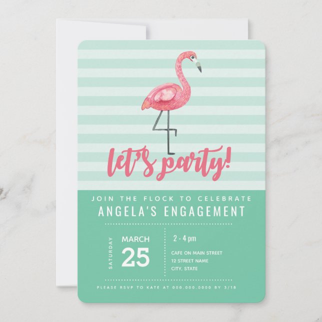 Pink Flamingo Summer Party Invitation (Front)