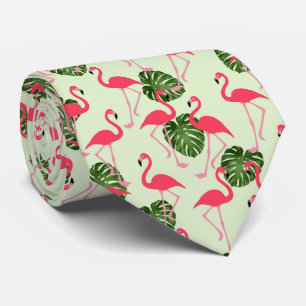 Pink Flamingo Summer Pattern Tie