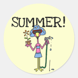 Pink Flamingo Summer T-shirts and Gifts Classic Round Sticker