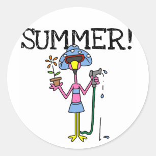 Pink Flamingo Summer T-shirts and Gifts Classic Round Sticker