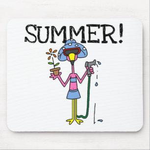 Pink Flamingo Summer T-shirts and Gifts Mouse Mat