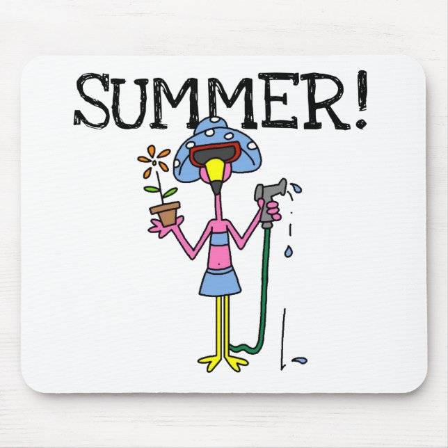 Pink Flamingo Summer T-shirts and Gifts Mouse Mat (Front)