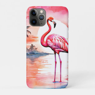 Pink Flamingo Sunset iPhone 11 Pro Case