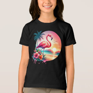 Pink Flamingo Sunset Clipart-93938 Tri-Blend Shirt