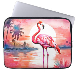 Pink Flamingo Sunset Laptop Sleeve