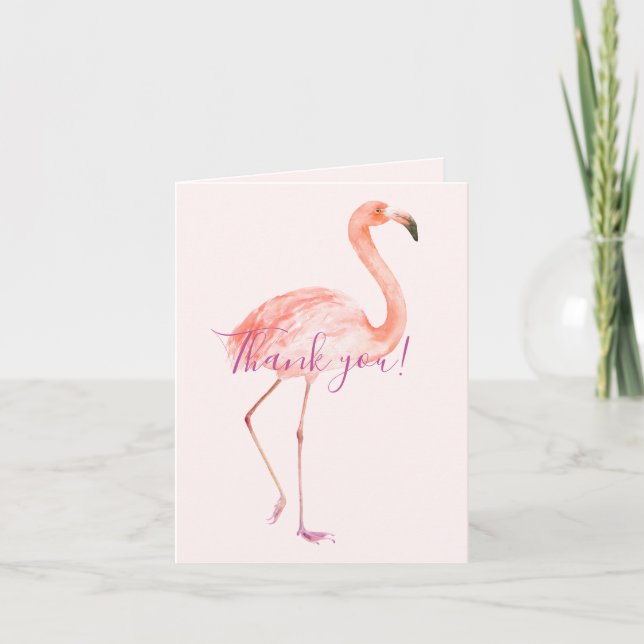 Pink Flamingo Thank You Card (Front)