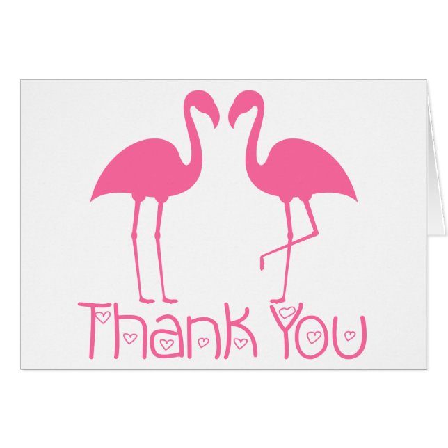Pink Flamingo Thank You Tropical Wedding Beach P (Front Horizontal)