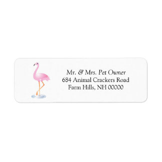 Pink Flamingo Theme Return Address Labels Stickers
