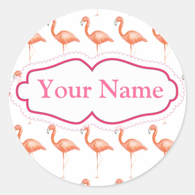 Pink flamingo theme sticker (Front)