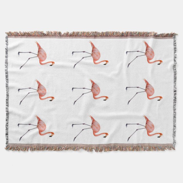 Pink Flamingo Throw Blanket (Front)