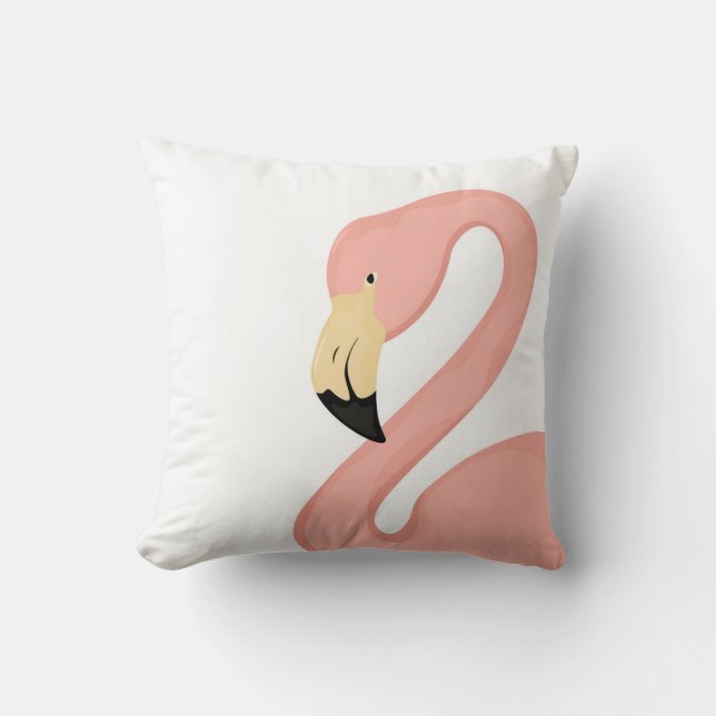 Pink Flamingo Throw Pillow (Front)