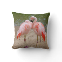 pink flamingo Throw Pillow