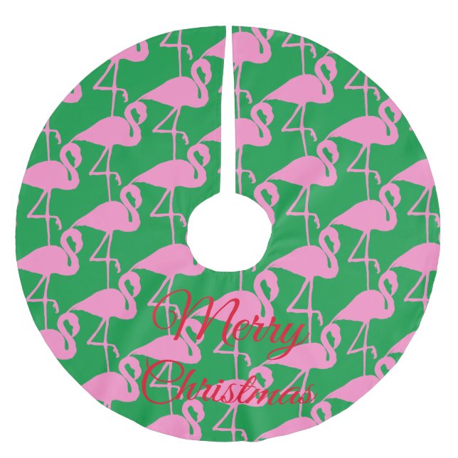 Pink Flamingo Thunder_Cove Brushed Polyester Tree Skirt (Front)