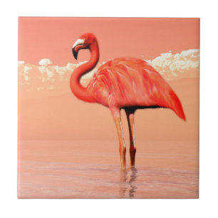 Pink flamingo tile