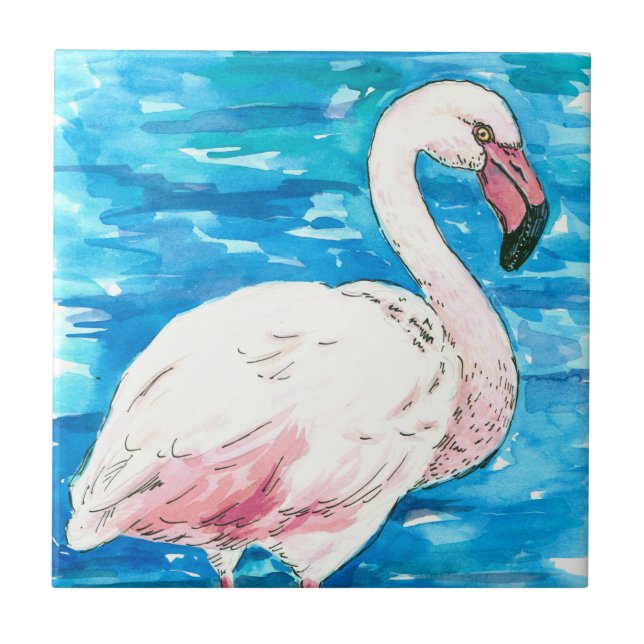 Pink flamingo tile (Front)