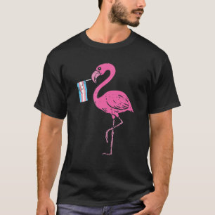 Pink Flamingo Transgender Flag Trans Pride LGBT An T-Shirt