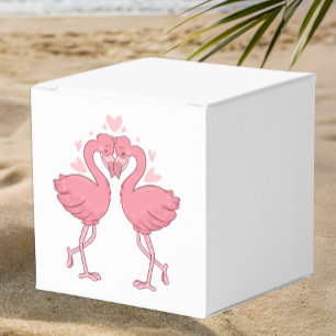 Pink Flamingo Tropical Beach Hawaiian Wedding Favour Box