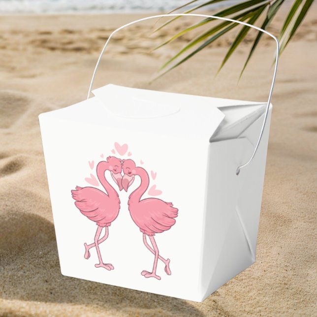 Pink Flamingo Tropical Beach Hawaiian Wedding Favour Box (Creator Uploaded)