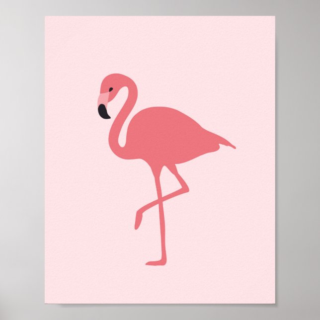 Pink Flamingo Tropical Bird Poster (Front)