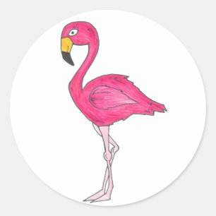 Pink Flamingo Tropical Bird Stickers