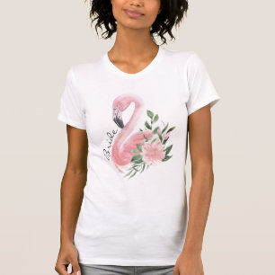 Pink Flamingo Tropical Bride T-Shirt
