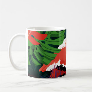 Pink Flamingo: Tropical Butterfly Harmony. Coffee Mug