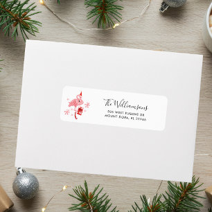 Pink Flamingo Tropical Christmas Return Address