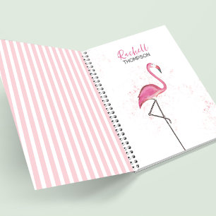 Pink Flamingo Tropical Cute Personalised Notebook
