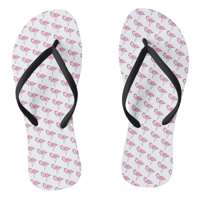 Pink Flamingo Tropical  Flip Flops (Footbed)