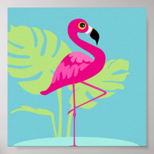 Pink flamingo tropical graphic print