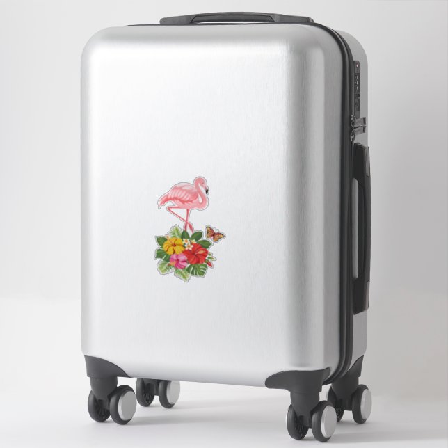 Pink Flamingo & Tropical Hibiscus Fancy (Suitcase)