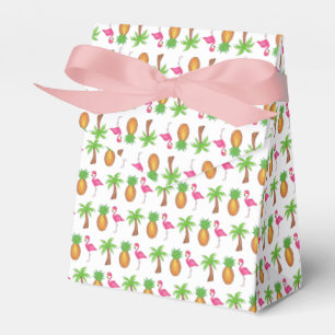 Pink Flamingo Tropical Island Palm Tree Pineapple Favour Box