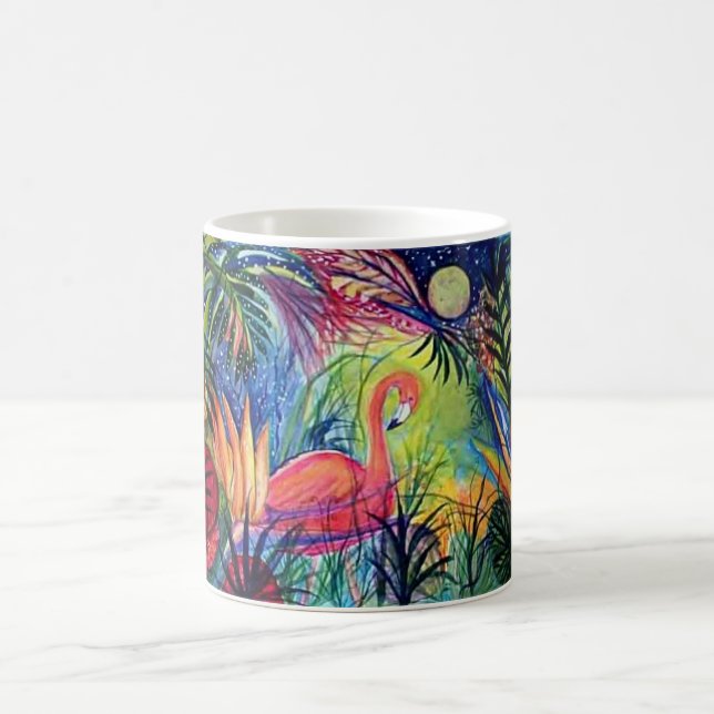 Pink Flamingo Tropical Mug (Center)